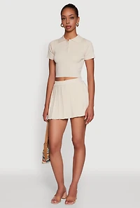 Daisy High Waisted Pleated Mini Skort