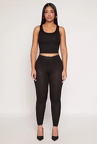 Daisy Ribbed Knit Cropped Tank Top