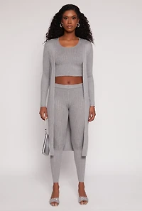 Daisy Ribbed Knit Open Front Duster
