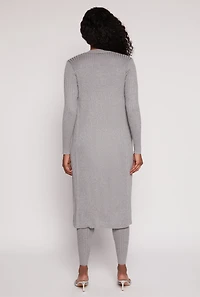 Daisy Ribbed Knit Open Front Duster