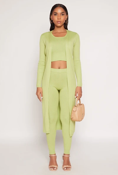 Daisy Ribbed Knit Open Front Duster