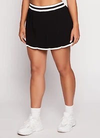 Knit Varsity Stripe Pleated Skort