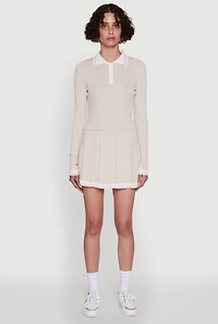 Daisy Varsity Stripe High Waisted Pleated Skirt