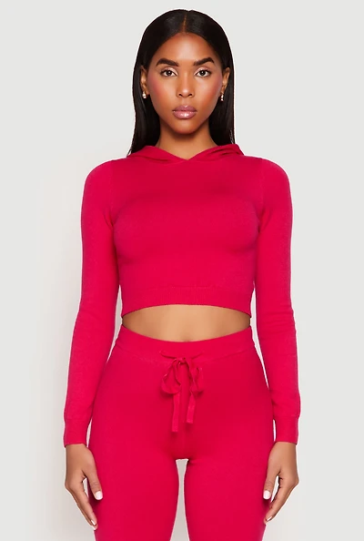 Daisy Cropped Hooded Pullover Sweater