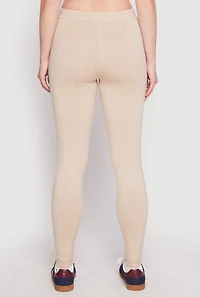 Womens Daisy Brushed Knit High Waist Joggers, Khaki, Size M