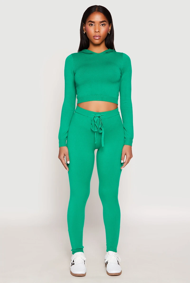 Womens Daisy Brushed Knit High Waist Joggers, Green, Size XL