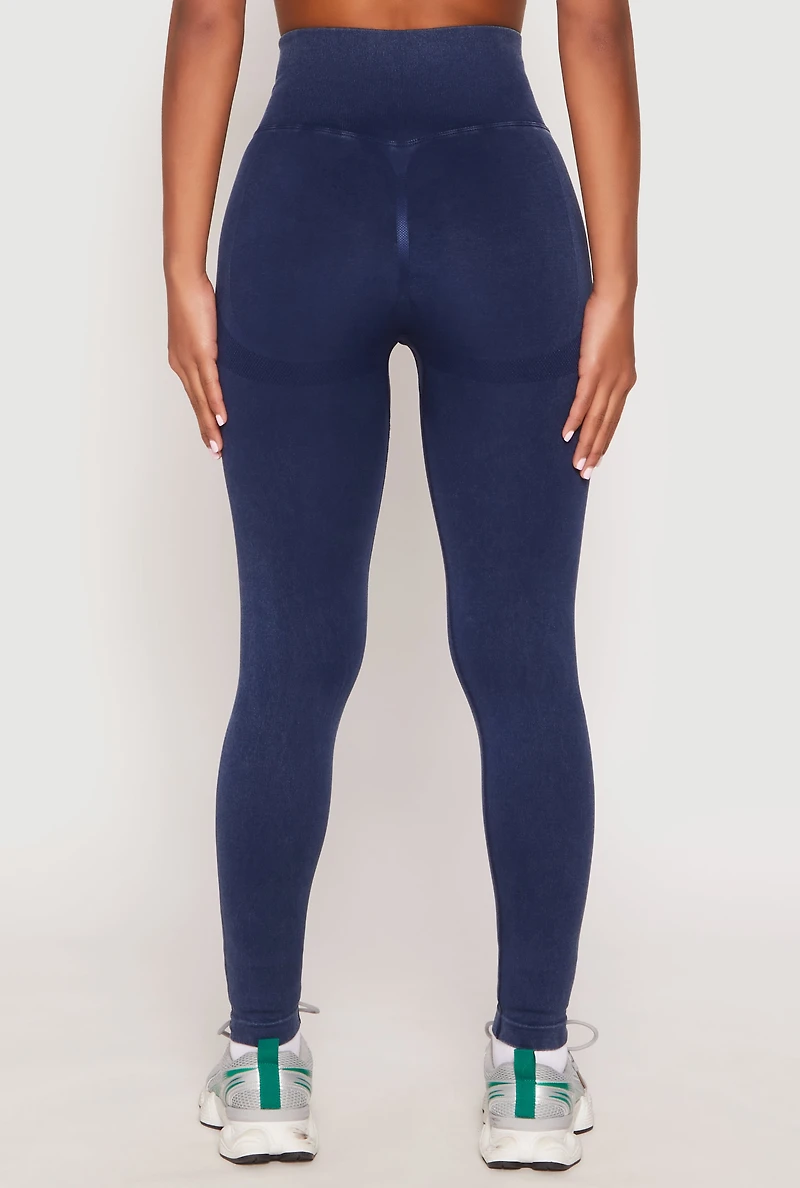 Daisy Seamless Acid Wash High Waist Leggings