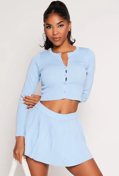 Womens Daisy Long Sleeve Cropped Cardigan,