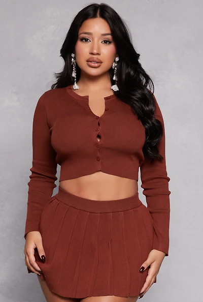 Womens Daisy Long Sleeve Cropped Cardigan,