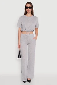 Daisy High Waisted Straight Leg Brushed Knit Pants