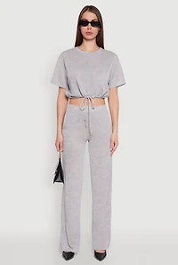 Daisy High Waisted Straight Leg Brushed Knit Pants