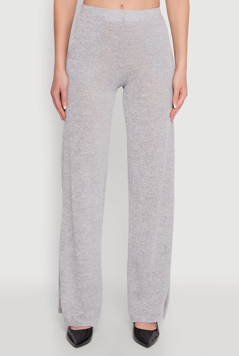 Daisy High Waisted Straight Leg Brushed Knit Pants