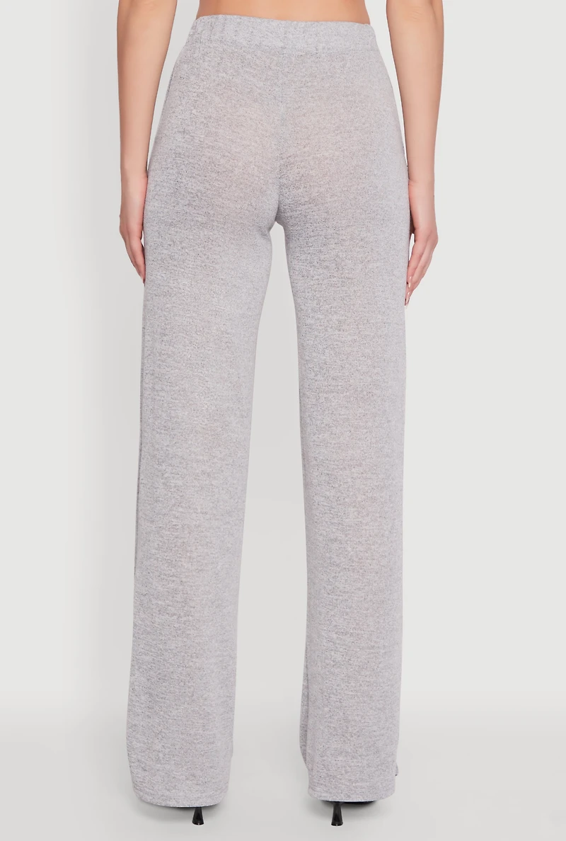 Daisy High Waisted Straight Leg Brushed Knit Pants