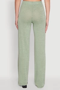 Womens Daisy High Waisted Wide Leg Brushed Knit Pants,