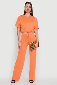 Daisy High Waisted Straight Leg Brushed Knit Pants