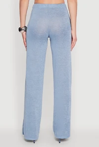 Womens Daisy High Waisted Straight Leg Brushed Knit Pants,