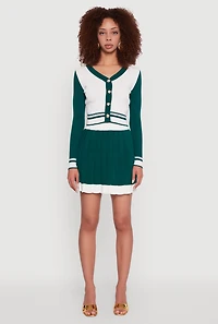 Womens Color Blocked Cropped Cardigan, Multi,