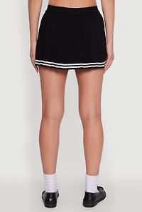 Womens Varsity Stripe Pull On Pleated Skort,