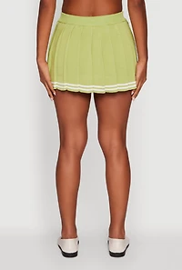 Womens Varsity Stripe Pull On Pleated Skort,