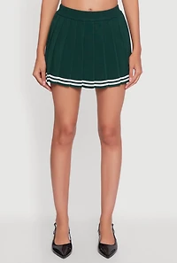Womens Varsity Stripe Pull On Pleated Skort,