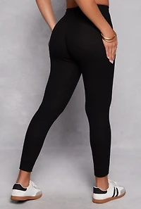 Brushed Knit Drawstring High Waisted Joggers