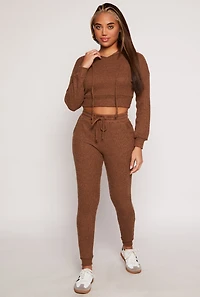 Womens Daisy Drawstring Hooded Crop Top,