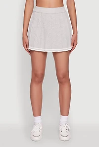 Daisy High Waisted Varsity Stripe Pleated Skirt