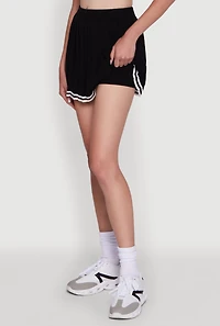 Womens Daisy High Waisted Varsity Stripe Pleated Skirt, M