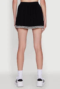 Womens Daisy High Waisted Varsity Stripe Pleated Skirt, M