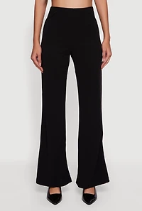 Womens Trendy Crepe Knit Dress Pants, Black, Size M