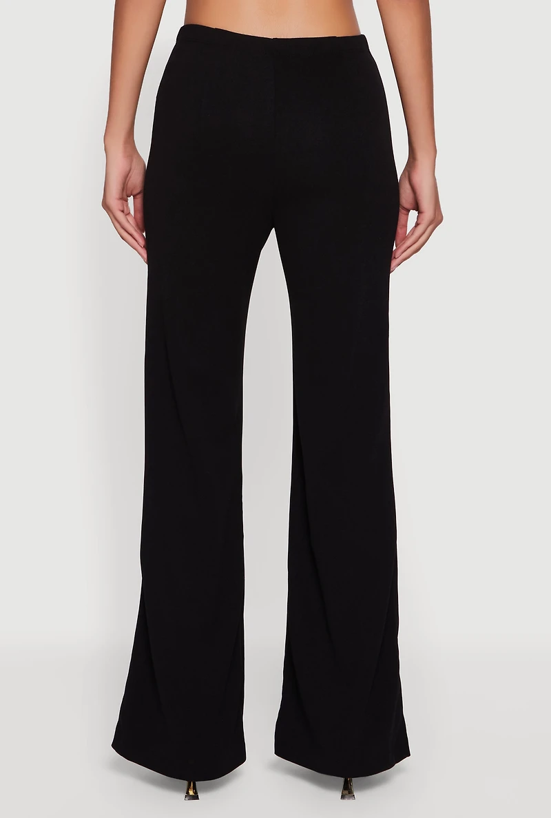 Womens Trendy Crepe Knit Dress Pants, Black, Size M