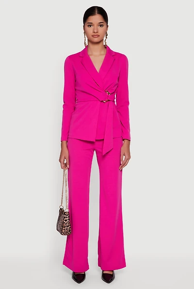 Trendy Crepe Knit Dress Pants