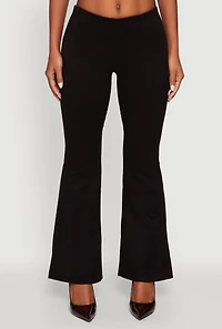 Womens Faux Suede Flare Pants, S