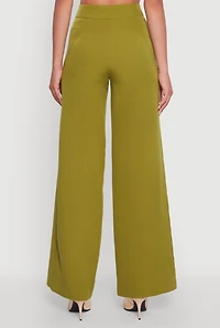 Womens Single Button Wide Leg Dress Pants,
