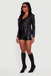 Faux Leather Micro Shorts