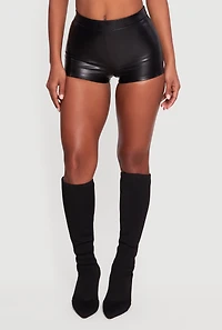 Faux Leather Micro Shorts