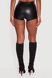 Faux Leather Micro Shorts