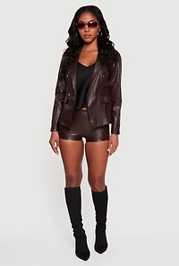 Faux Leather Micro Shorts