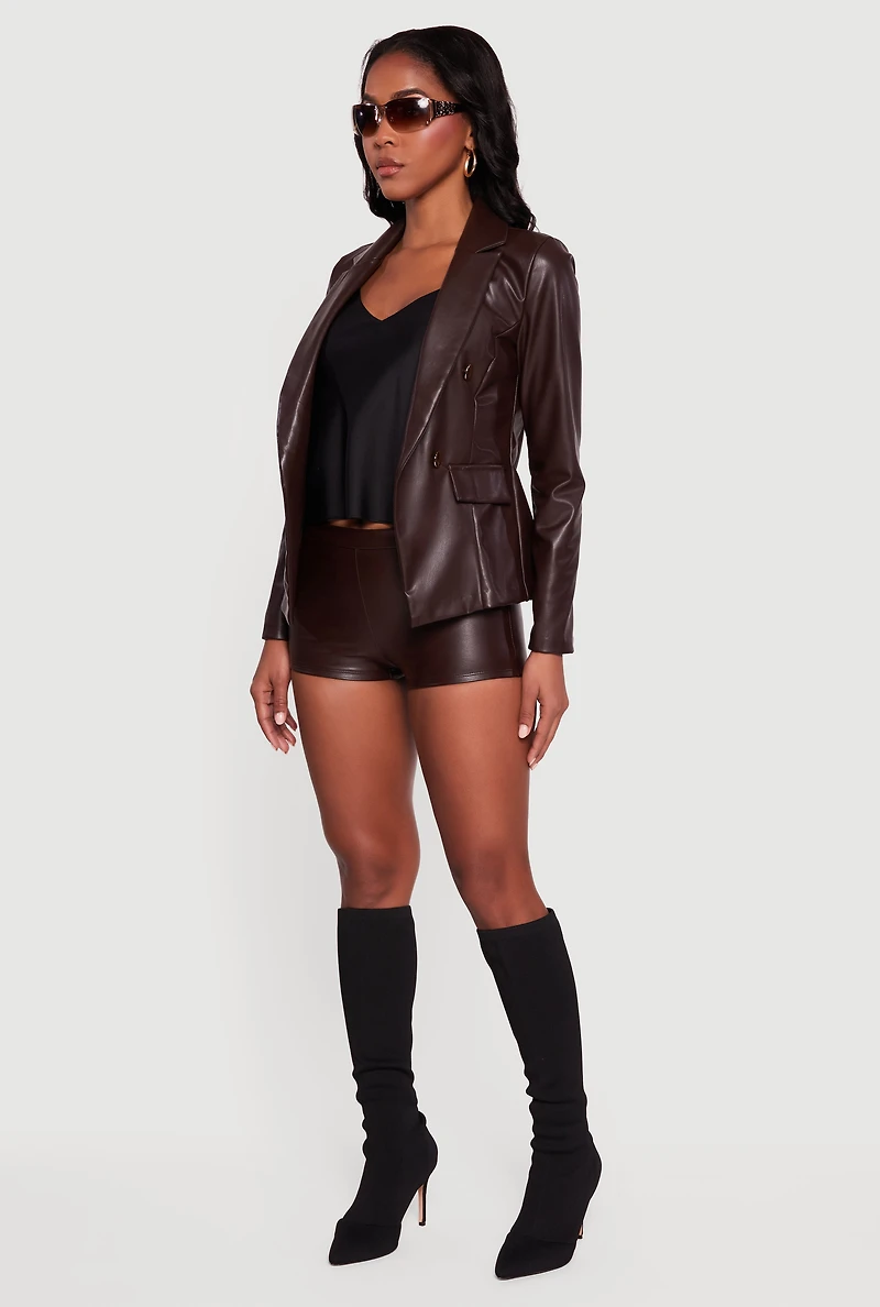 Faux Leather Micro Shorts