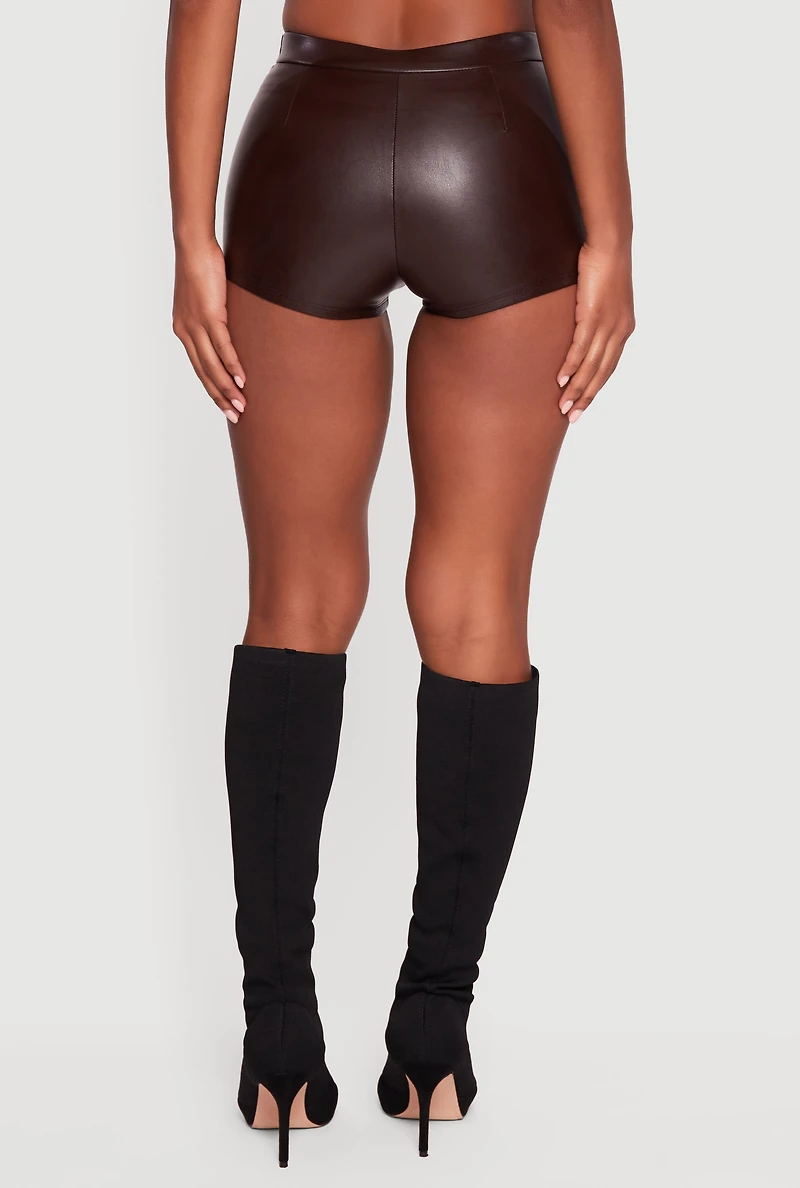 Faux Leather Micro Shorts