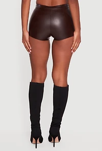 Faux Leather Micro Shorts
