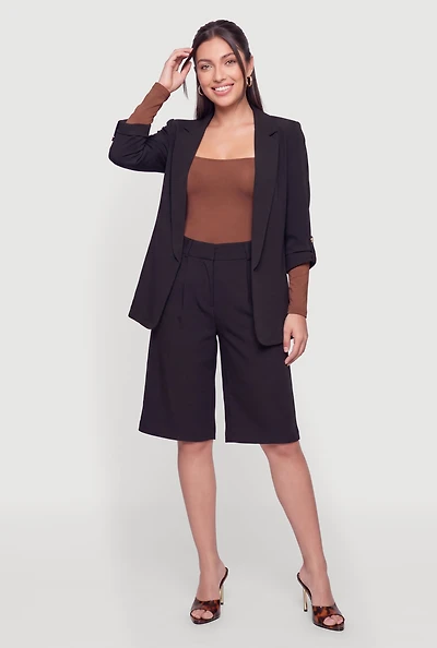 Crepe Knit Pleated Shorts
