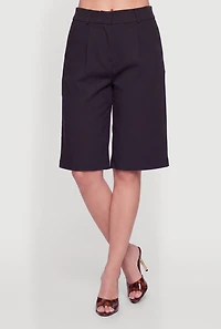 Crepe Knit Pleated Shorts