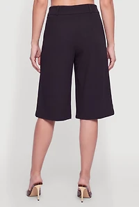 Crepe Knit Pleated Shorts