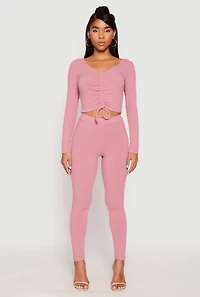 Rib Knit High Waisted Leggings