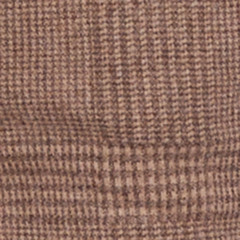 Houndstooth Plaid Straight Leg Dress Pants