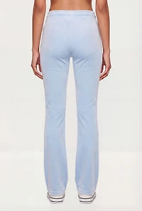 Velour Pintuck Flare Leg Pants