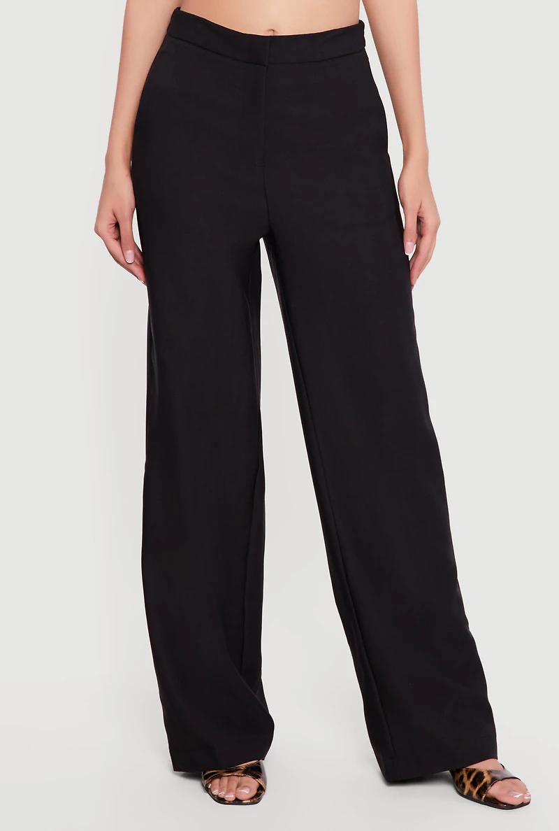 High Waisted Crepe Knit Trousers