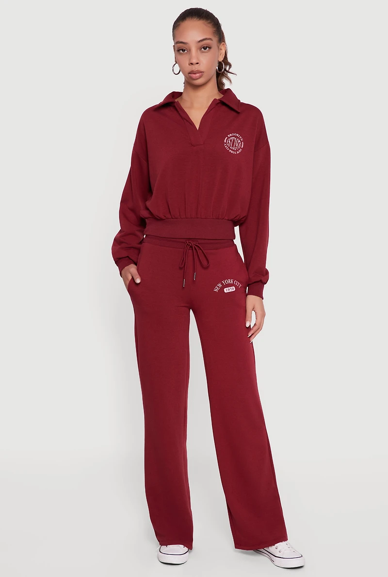 Cropped Brooklyn NY Graphic Sweatshirt