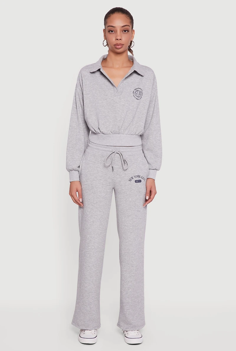 High Waisted New York City Graphic Sweatpants